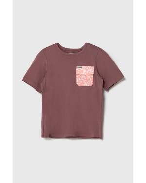 Columbia t-shirt dziecięcy Washed Out Utility kolor fioletowy wzorzysty