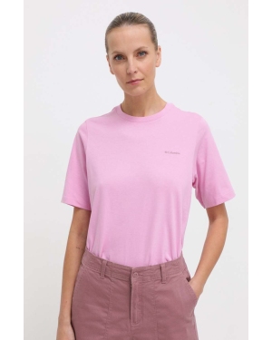 Columbia t-shirt bawełniany North Cascades damski kolor różowy 2036593