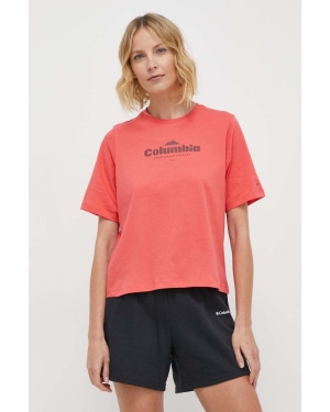 Columbia t-shirt bawełniany North Cascades kolor czerwony 1992085