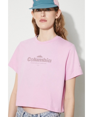Columbia t-shirt bawełniany North Cascades kolor różowy 1930051