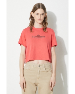Columbia t-shirt bawełniany North Cascades kolor czerwony 1930051