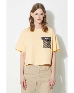 Columbia t-shirt bawełniany Painted Peak damski kolor żółty 2074491