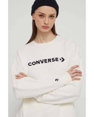 Converse bluza damska kolor beżowy z aplikacją