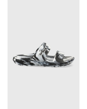 Crocs klapki Classic Marbled Sandal 103 kolor czarny 207701.103-WHT.BLK 207701