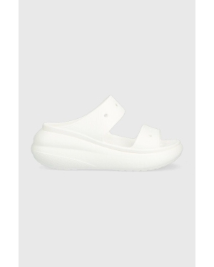 Crocs klapki Classic Crush Sandal damskie kolor biały na platformie 207670 207670.100-100