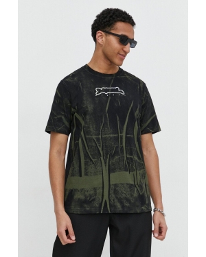 Diesel t-shirt bawełniany męski kolor czarny wzorzysty