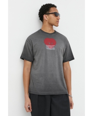 Diesel t-shirt bawełniany męski kolor szary z nadrukiem