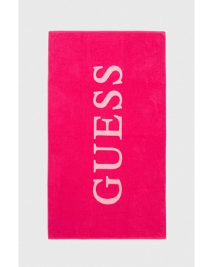 Guess ręcznik bawełniany kolor różowy E4GZ04 SG00P