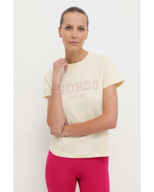 Guess t-shirt bawełniany NYRA damski kolor beżowy V4GI01 I3Z14