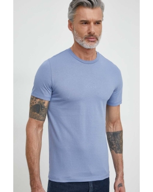 Guess t-shirt bawełniany AIDY kolor niebieski z aplikacją M2YI72 I3Z14