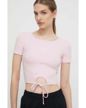 Guess t-shirt NYRA damski kolor różowy V4GP03 KBCO2