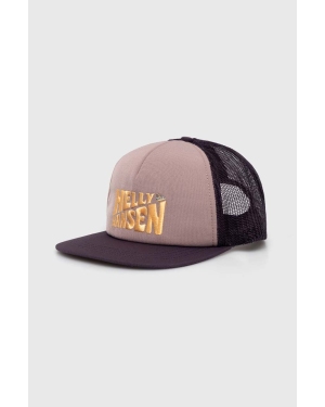 Helly Hansen czapka z daszkiem kolor fioletowy z aplikacją 67155