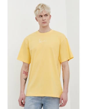 Karl Kani t-shirt bawełniany męski kolor żółty