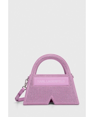 Karl Lagerfeld torebka zamszowa kolor różowy
