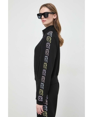Karl Lagerfeld bluza bawełniana damska kolor czarny z nadrukiem