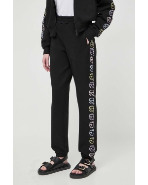 Karl Lagerfeld spodnie dresowe bawełniane kolor czarny z nadrukiem