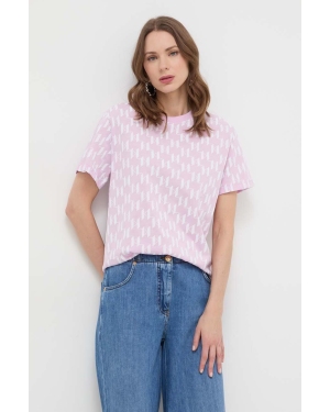 Karl Lagerfeld t-shirt bawełniany damski kolor różowy