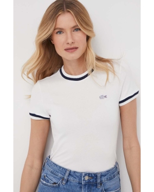 Lacoste t-shirt damski kolor biały