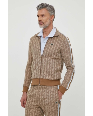 Lacoste bluza męska kolor beżowy wzorzysta