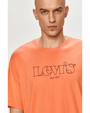 Levi's T-shirt kolor pomarańczowy