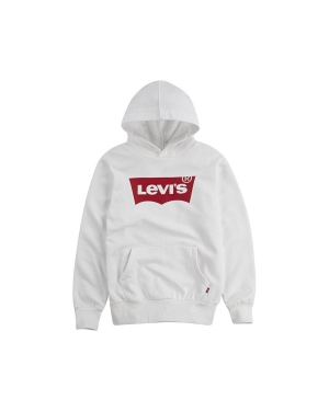 Levi's Bluza dziecięca kolor biały z kapturem z nadrukiem