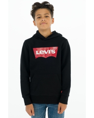 Levi's Bluza dziecięca kolor czarny z kapturem z nadrukiem