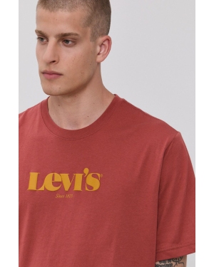 Levi's T-shirt bawełniany kolor czerwony z nadrukiem 16143.0318-Reds
