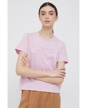 Levi's T-shirt bawełniany kolor fioletowy