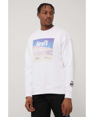 Levi's bluza bawełniana męska kolor biały z nadrukiem