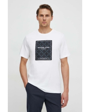Michael Kors t-shirt bawełniany męski kolor biały z nadrukiem