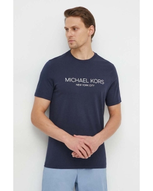Michael Kors t-shirt bawełniany męski kolor granatowy z nadrukiem