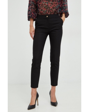Morgan spodnie damskie kolor czarny proste medium waist