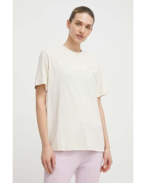 New Balance t-shirt bawełniany damski kolor beżowy