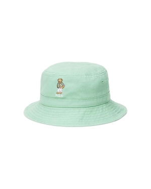 Polo Ralph Lauren kapelusz bawełniany dziecięcy kolor zielony bawełniany