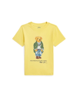 Polo Ralph Lauren t-shirt bawełniany dziecięcy kolor żółty z nadrukiem