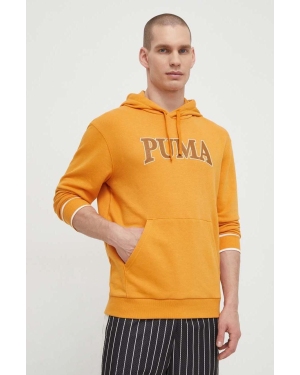 Puma bluza SQUAD męska kolor beżowy z kapturem wzorzysta 678931