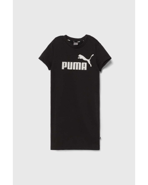 Puma sukienka dziecięca ESS+ Logo Dress TR G kolor czarny mini prosta