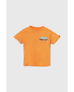 Quiksilver t-shirt bawełniany dziecięcy TROPICALFADEBOY kolor pomarańczowy z nadrukiem