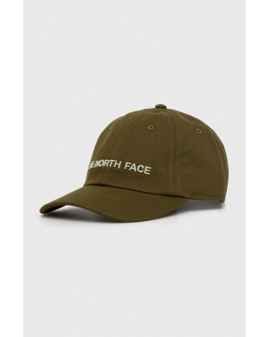 The North Face czapka z daszkiem kolor zielony z aplikacją