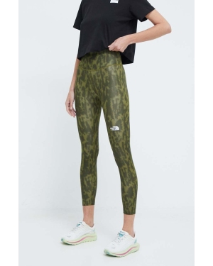 The North Face legginsy sportowe Flex damskie kolor zielony wzorzyste