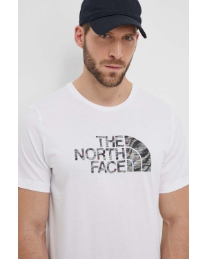 The North Face t-shirt bawełniany męski kolor biały z nadrukiem