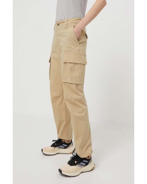 The North Face spodnie damskie kolor beżowy proste high waist NF0A82GGLK51