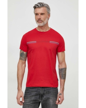 Tommy Hilfiger t-shirt bawełniany męski kolor czerwony z nadrukiem MW0MW34428