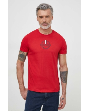 Tommy Hilfiger t-shirt bawełniany męski kolor czerwony z nadrukiem MW0MW34388