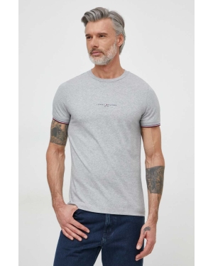 Tommy Hilfiger t-shirt bawełniany kolor szary z aplikacją