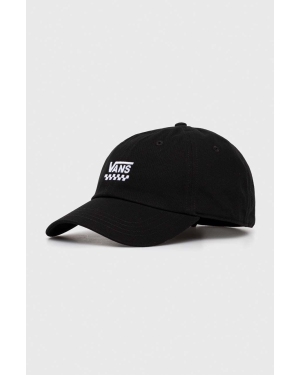Vans czapka z daszkiem bawełniana kolor czarny z aplikacją