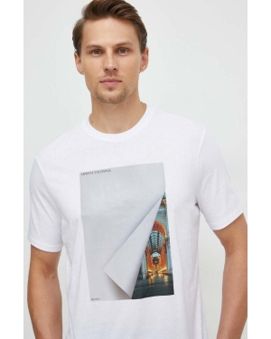 Armani Exchange t-shirt bawełniany męski kolor biały z nadrukiem 3DZTKG ZJH4Z