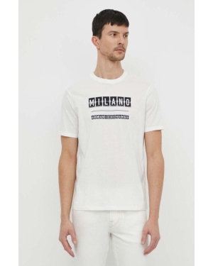 Armani Exchange t-shirt bawełniany męski kolor biały z nadrukiem 3DZTHE ZJH4Z