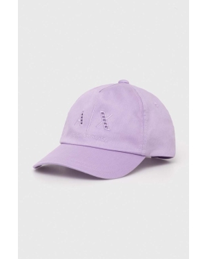 Armani Exchange czapka z daszkiem bawełniana kolor fioletowy gładka