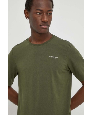 G-Star Raw t-shirt męski kolor zielony gładki